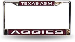 Rico Industries - Texas A&M Aggies Chrome Metal Laser Cut License Plate Frame - Multi