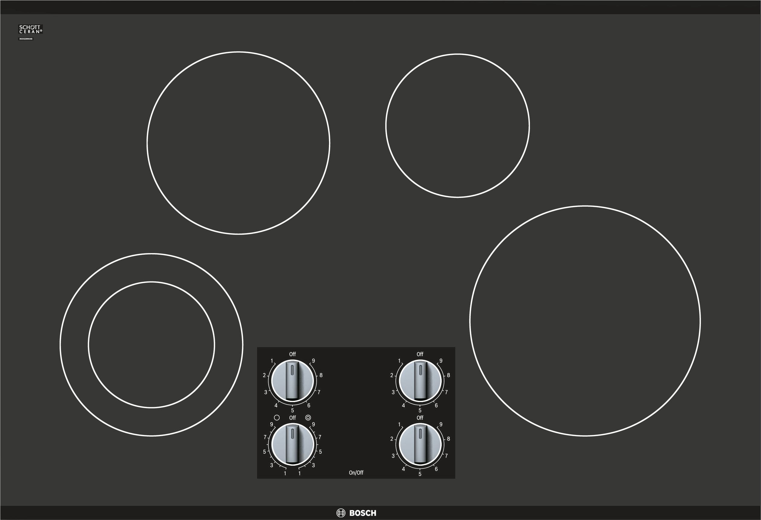 Bosch - 500 Series 30" Built-In Electric Cooktop with 4 elements - Black - Front_Zoom
