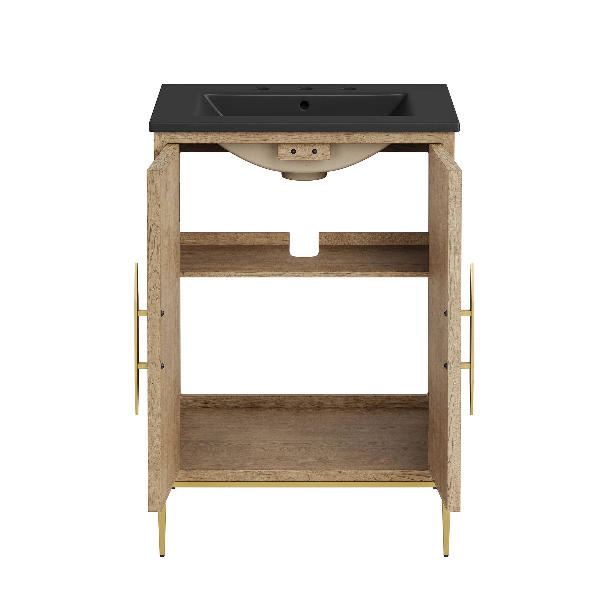 Alt View 6. Modway - Awaken 24" Bathroom Vanity by Modway - Oak Black.