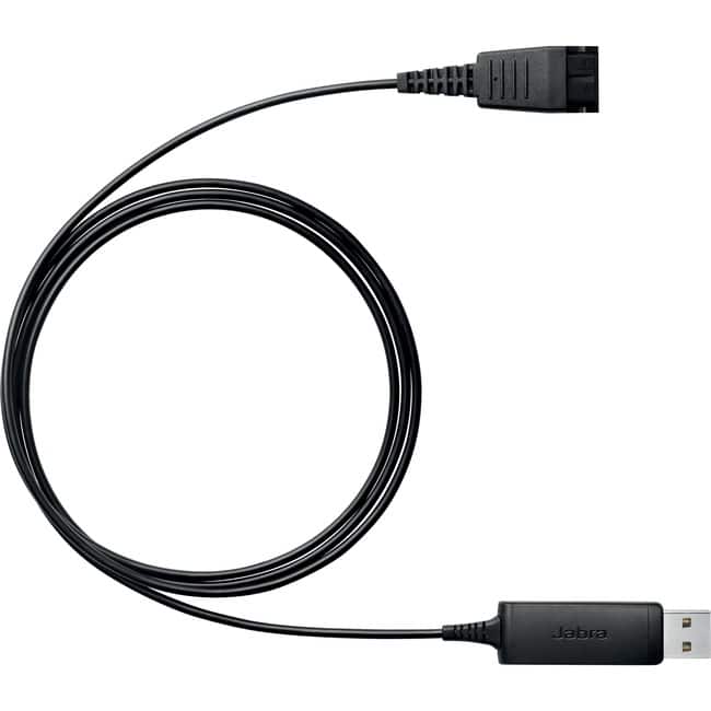 Jabra - LINK 230 USB Adapter - Quick Disconnect/USB Audio Cable for Audio Device, Headset, Phone - First End: 1 x USB Type - Black