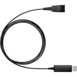 Jabra - LINK 230 USB Adapter - Quick Disconnect/USB Audio Cable for Audio Device, Headset, Phone - First End: 1 x USB Type - Black