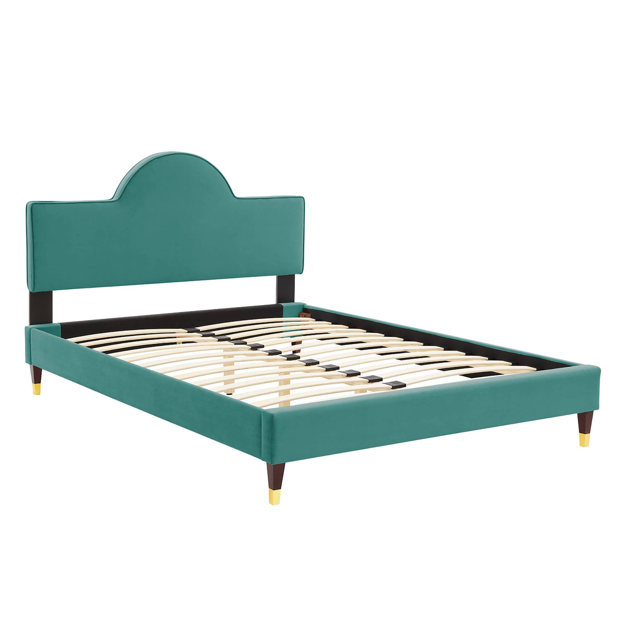 Back. Modway - Aviana Performance Velvet King Bed - Blue.