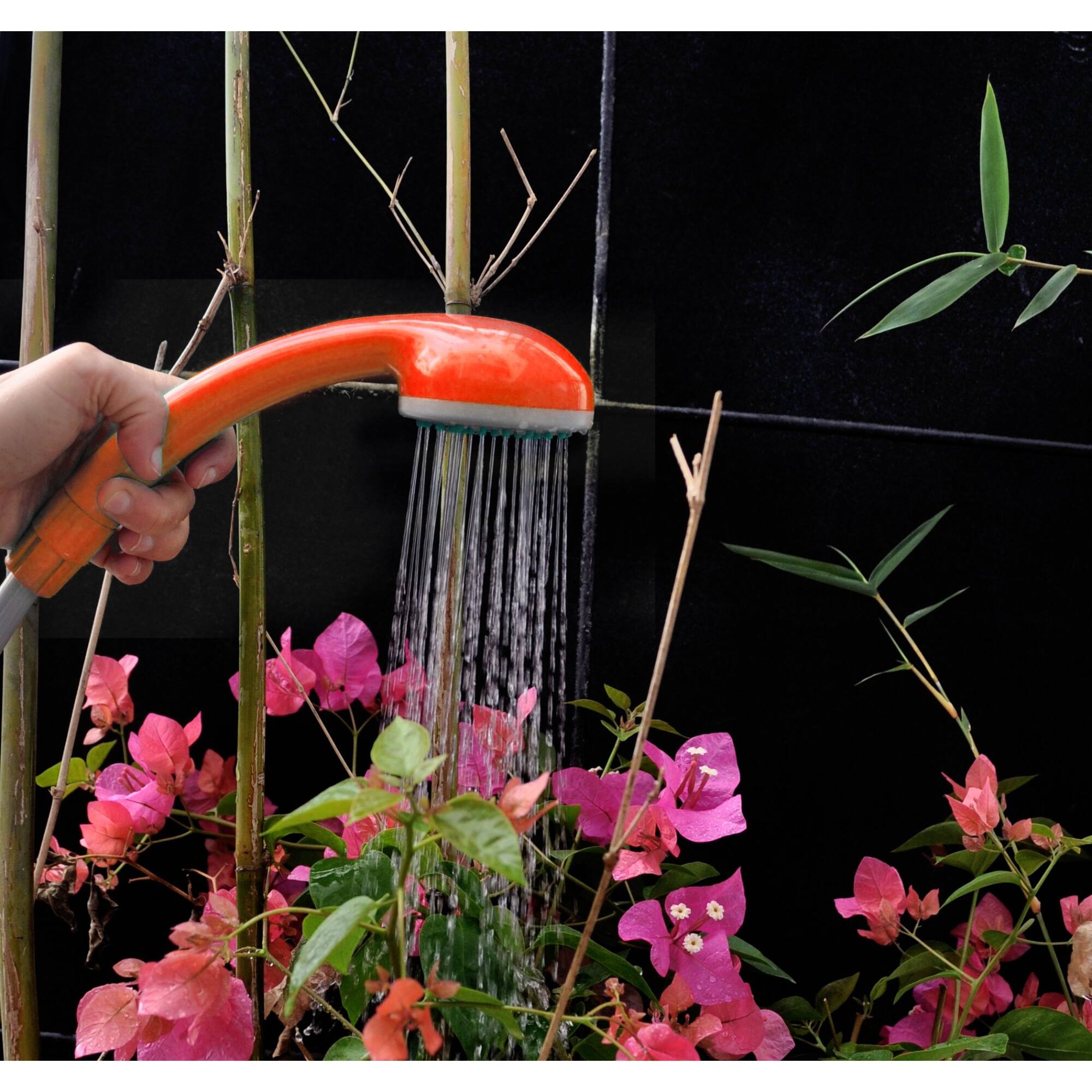 Alt View 6. Ivation - Portable Outdoor Shower, Battery Powered, Rechargeable & Compact Camping Showerhead - Orange.