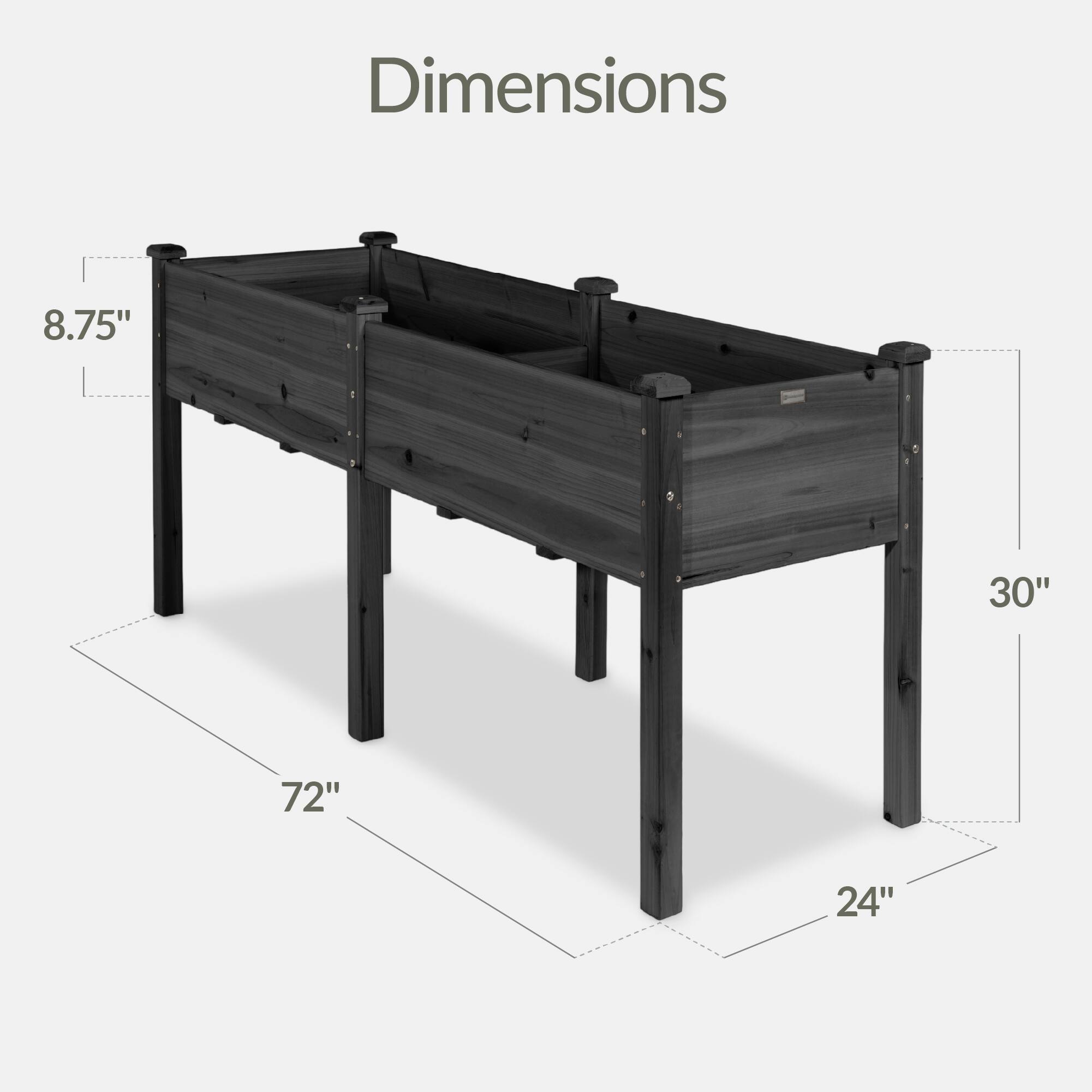 Dimensions: 8.75" x 30" x 72" x 24"