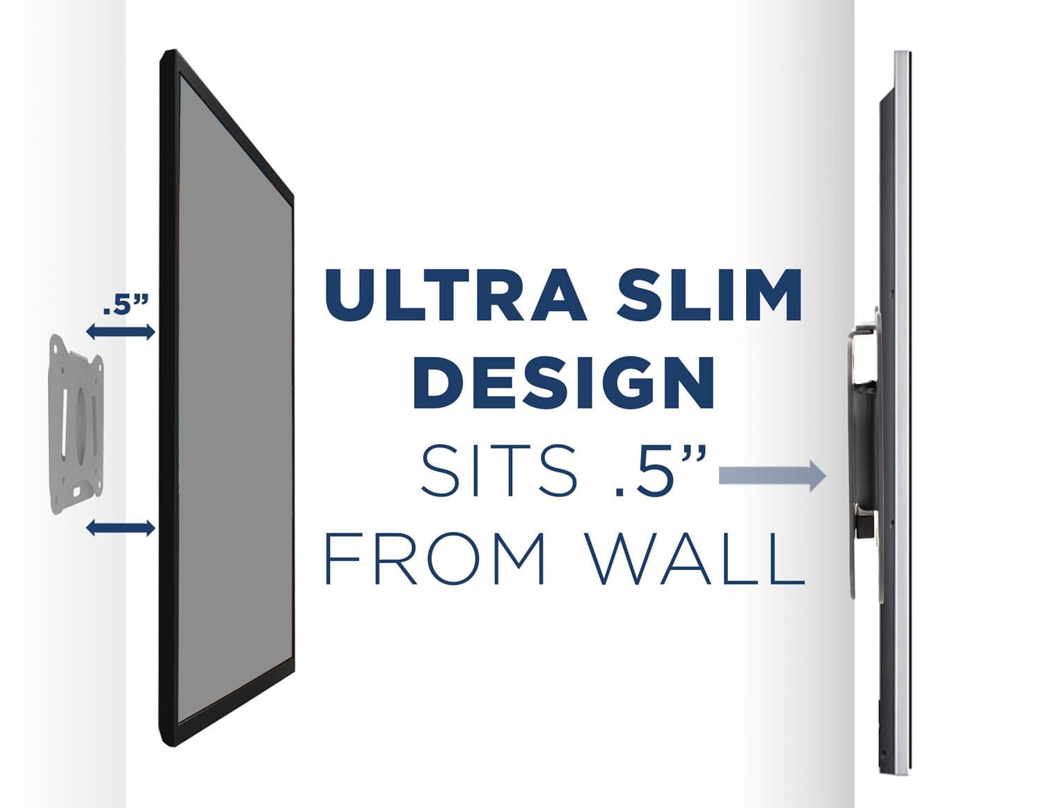 ULTRA SLIM DESIGN SITS .5" FROM WALL