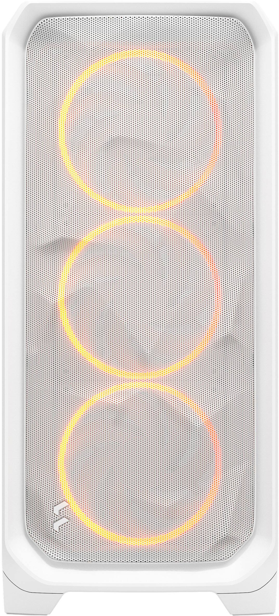 Angle. Fractal Design - Meshify 3 RGB ATX mATX White Chassis with Clear TG Side Panel Mid-Tower PC Case - White.