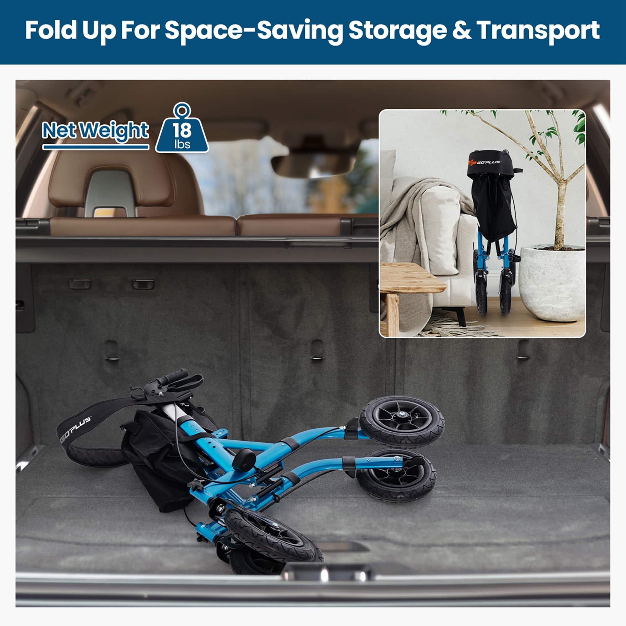 Fold Up For Space-Saving Storage & Transport
Net Weight 18 lbs
SOPLUS