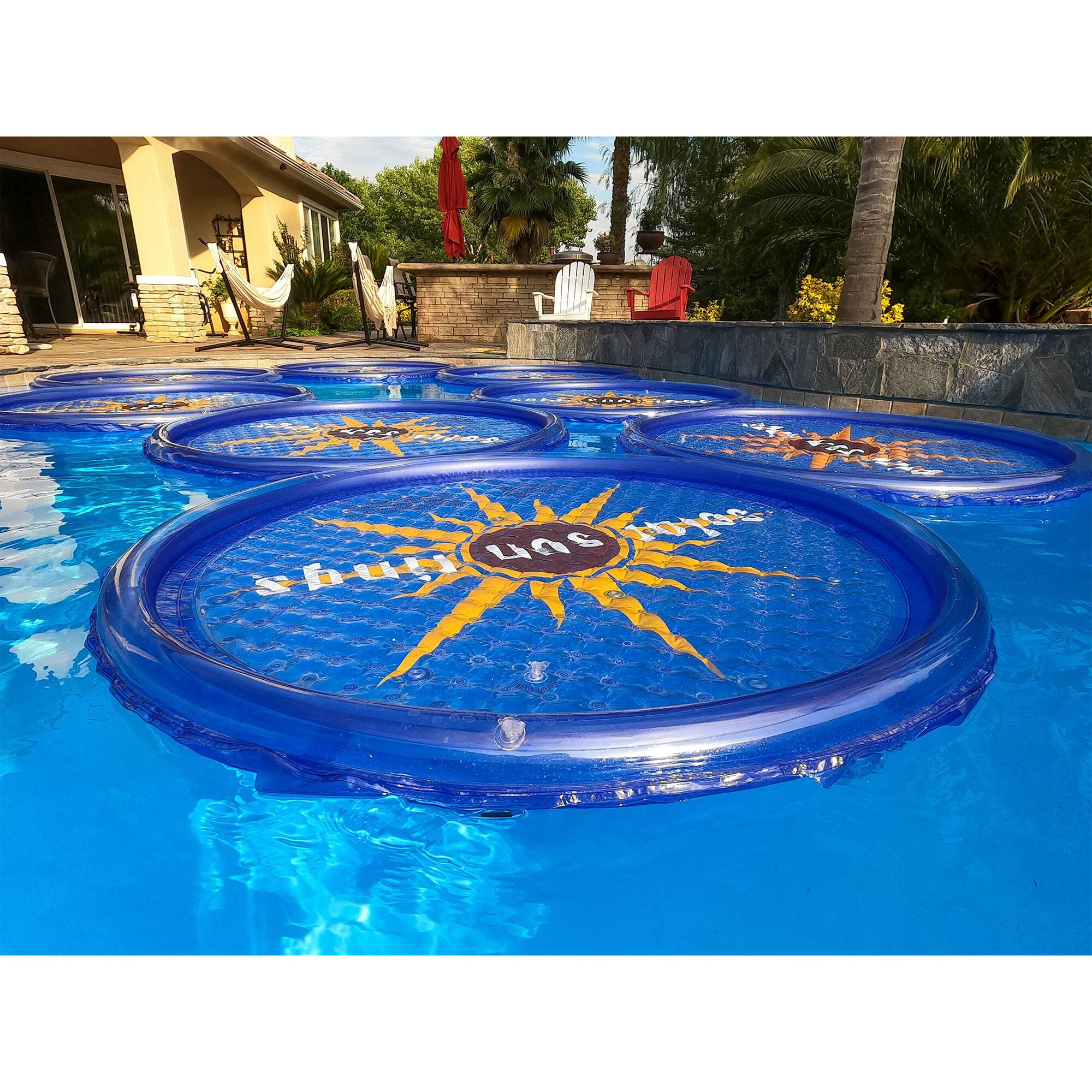 Alt View 3. Solar Sun Rings - Solar Sun Rings UV Resistant Swimming Pool Spa Heater Circular Solar Cover, Blue.