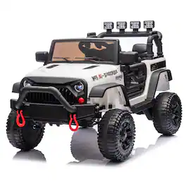 Ropilly - 24v kids ride on car with parental remote control, 400w motor electric car, White