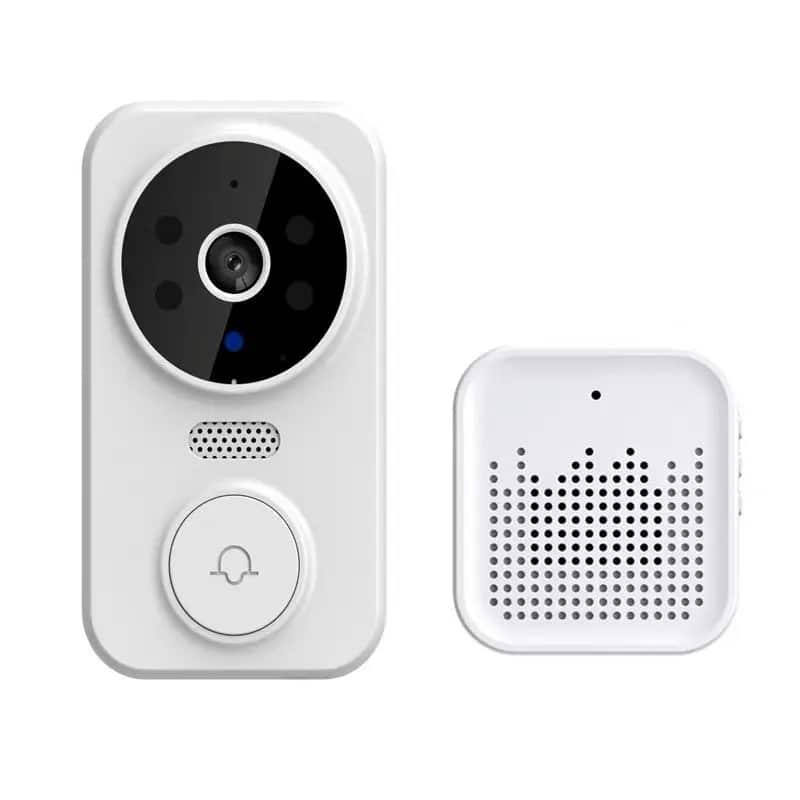 Cluzine - Wireless Doorbell Smart Video Doorbell WiFi Security Camera Two-Way Video Intercom Remote Monitor Tuya Control White