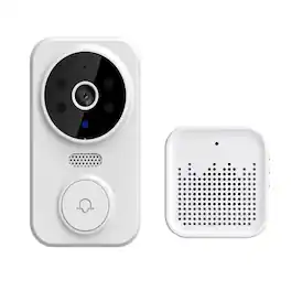 Cluzine - Wireless Doorbell Smart Video Doorbell WiFi Security Camera Two-Way Video Intercom Remote Monitor Tuya Control White