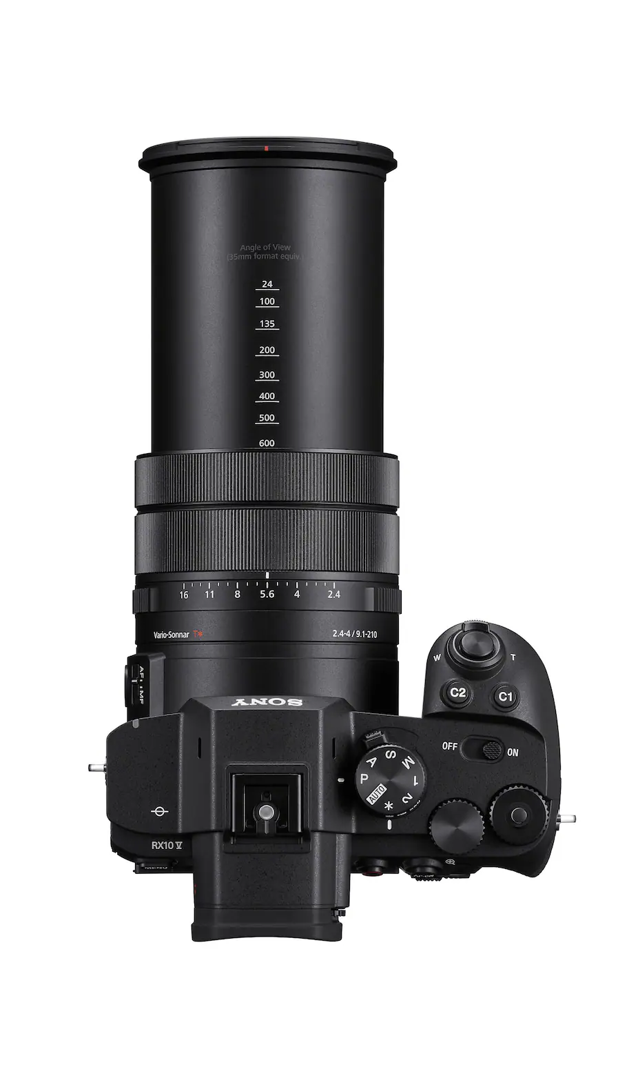 Angle of View (35mm format equiv.) 24 100 135 200 300 400 500 600
16 11 8 5.6 4
Vario-Sonnar T* 2.4-4/9.1-210
AF MF
SONY
RX10 VI