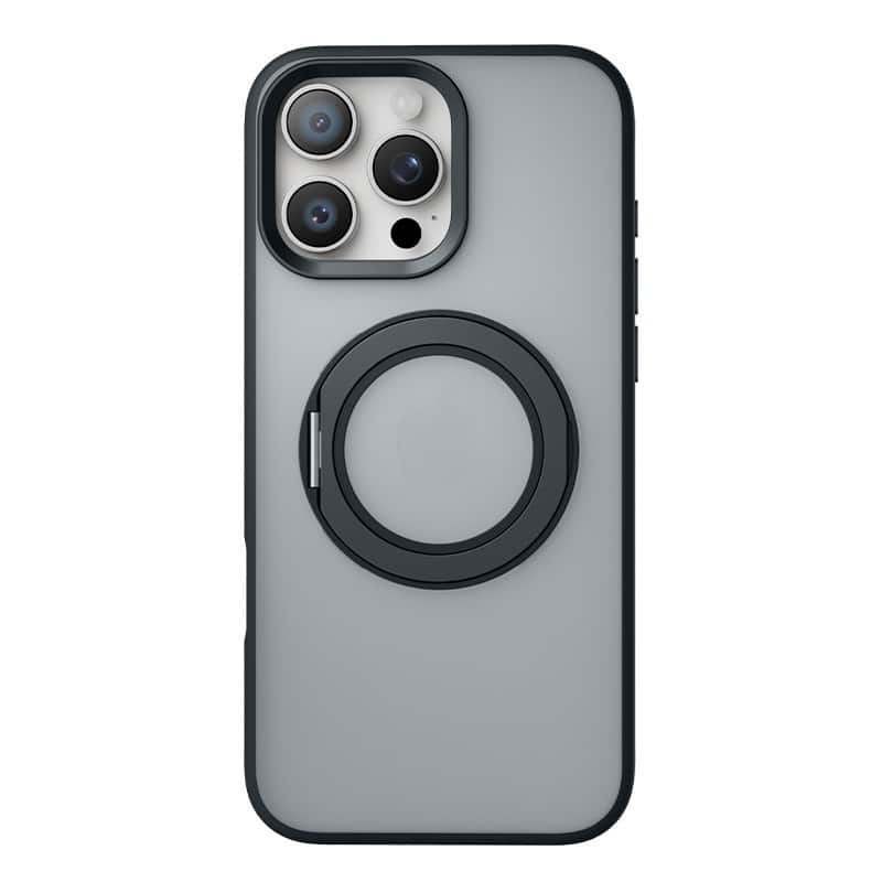 Gravity Ridge - for iPhone 15 Pro Max Magnetic Case with Sturdy 360°Ring Stand, Shockproof Kickstand Compatible with MagSafe - Black