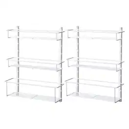 ClosetMaid - Adjustable 3 Shelf Spice Rack for Cabinet/Wall Mount, White (2 Pack)