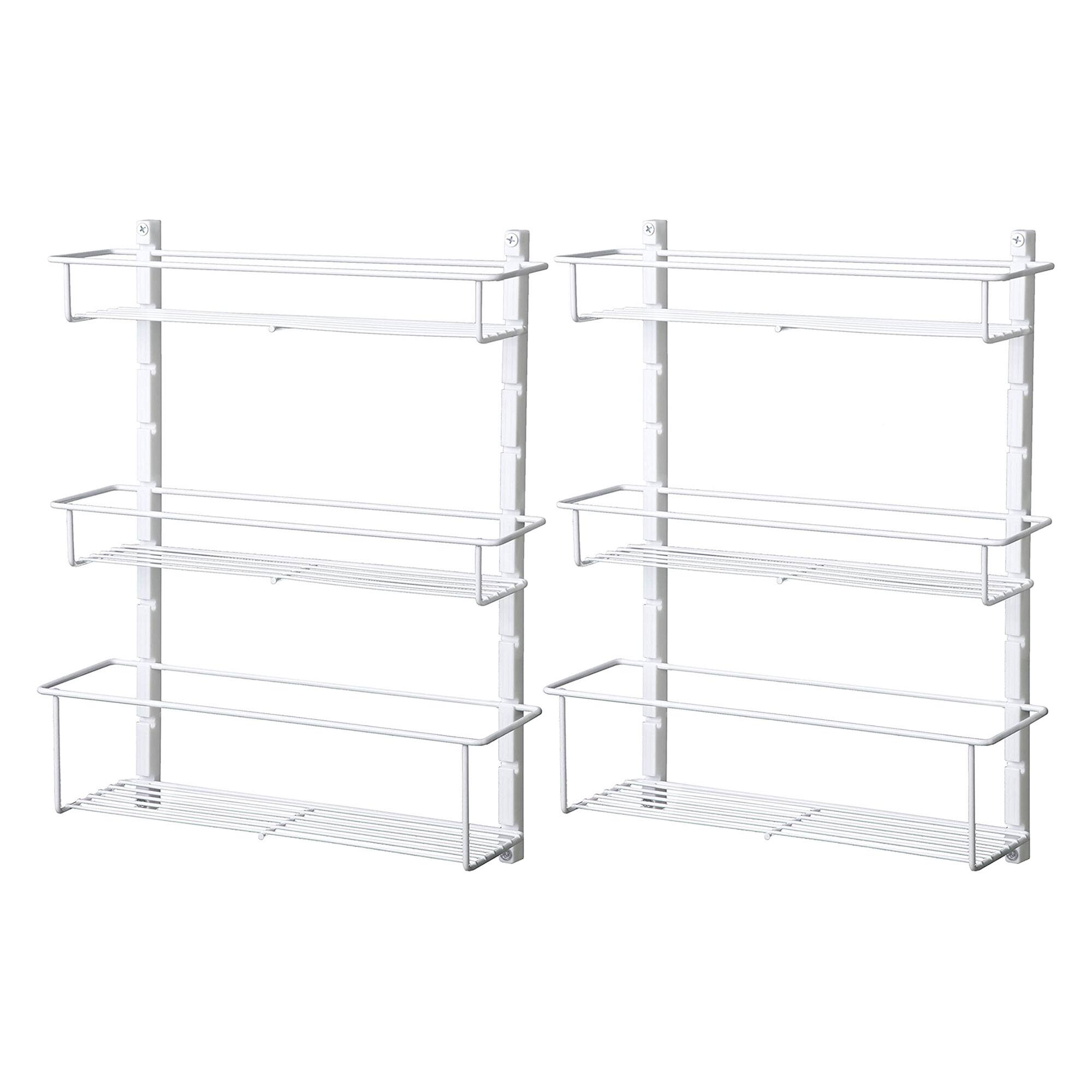 Front. ClosetMaid - ClosetMaid Adjustable 3 Shelf Spice Rack for Cabinet/Wall Mount, White (2 Pack).