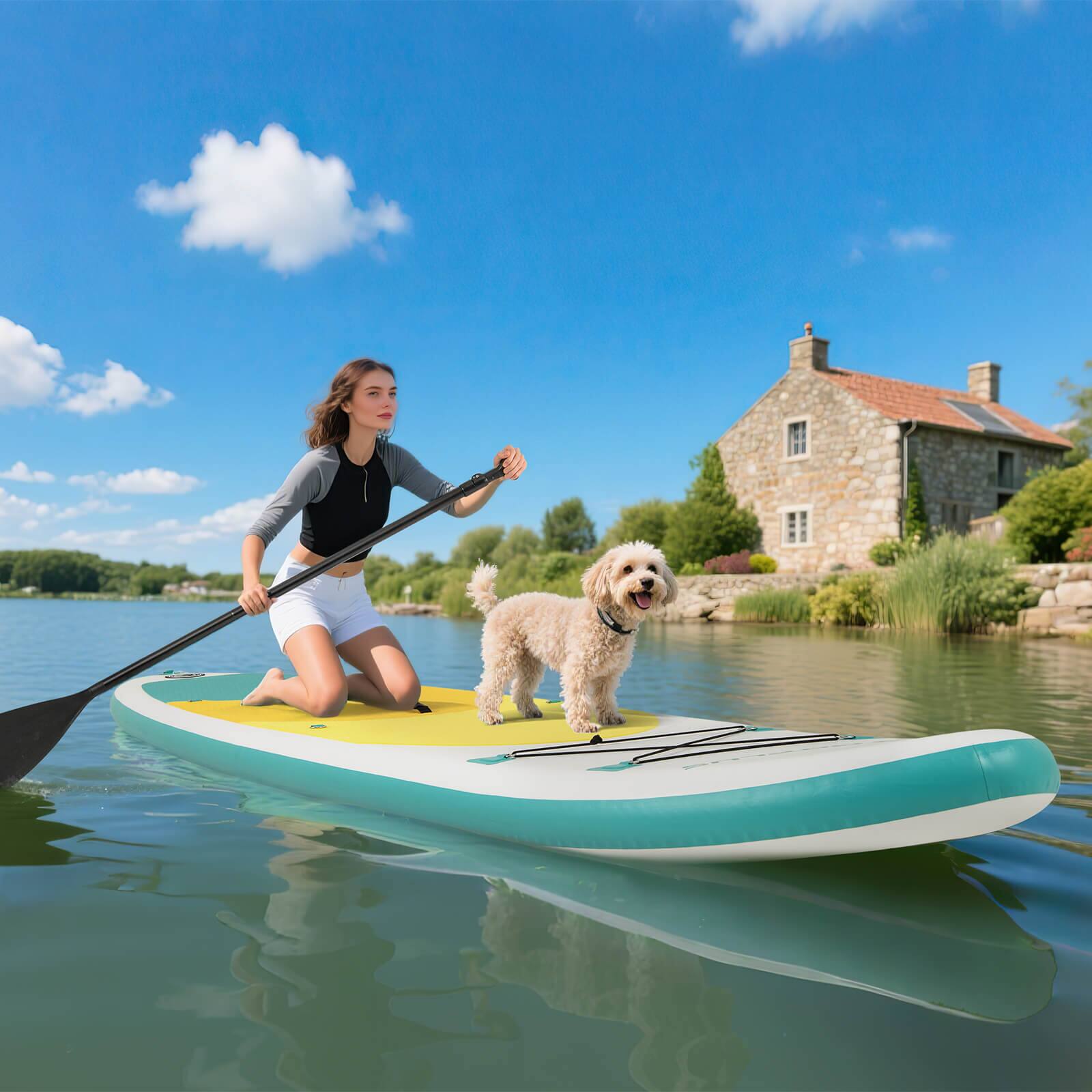 Alt View 4. Costway - Costway 11' Inflatable Stand Up Paddle Board whth Accessories Paddle Hand Pump Repair Kit - Multi-color.