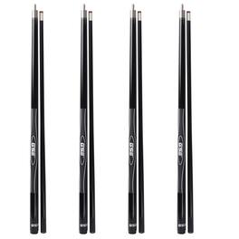 GSE Games & Sports Expert - Set of 4 Slick Fiberglass Graphite Composite Billiard Pool Cue Stick - 18/19/20/21oz Each - Black