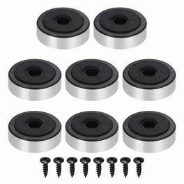 Unique Bargains - 8pcs Speaker Isolation Feet, 48x15mm Plastic Foam Shock Absorption Pad Anti Vibration for Amplifier HiFi - Silver