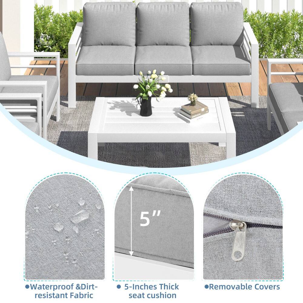 - Waterproof & Dirt-resistant Fabric
- 5-Inches Thick seat cushion
- Removable Covers