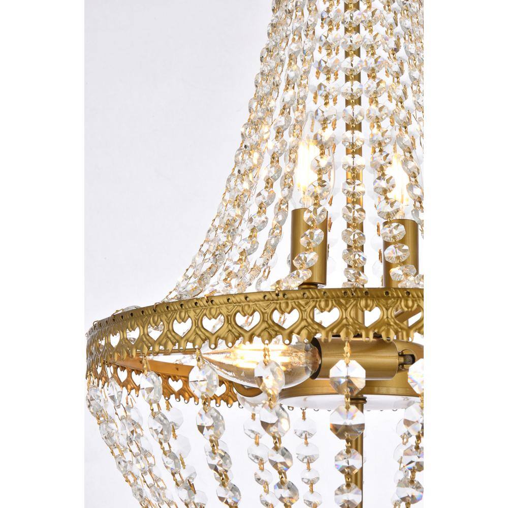 Alt View 4. Elegant Lighting - Valeria 14 inch pendant in brass - Brass.