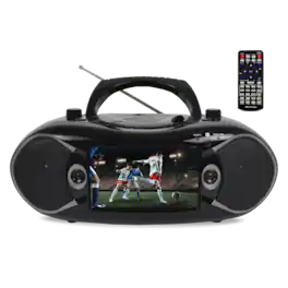 Emerson - 7” Bluetooth® TV & DVD Boombox with HD-INPUT & Stereo Speakers - Black