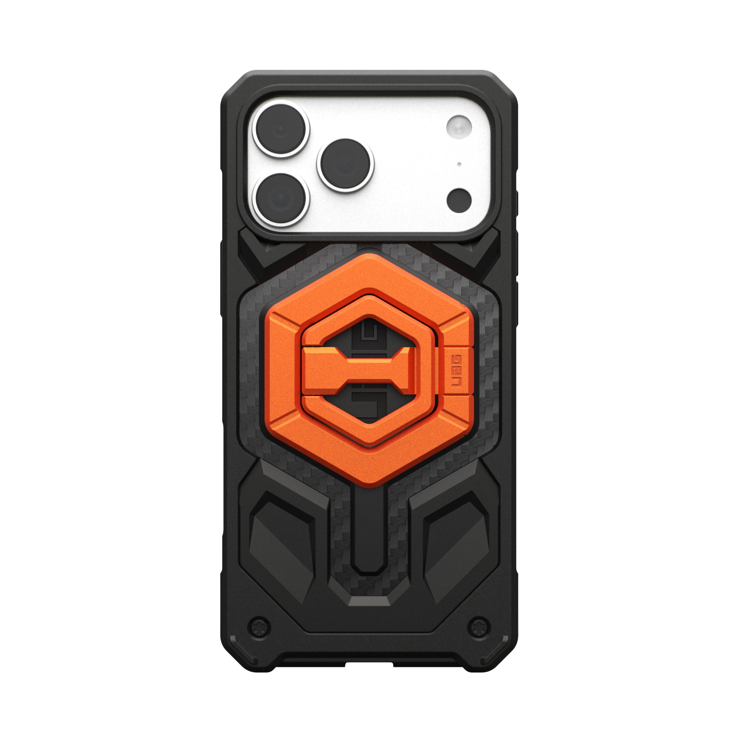Alt View 2. UAG - Magnetic Phone Ring Stand, Universal MagSafe Phone Grip & Stand, Ultra-Strong Magnetic Hold, Premium Zinc, Sturdy - Burnt Orange.