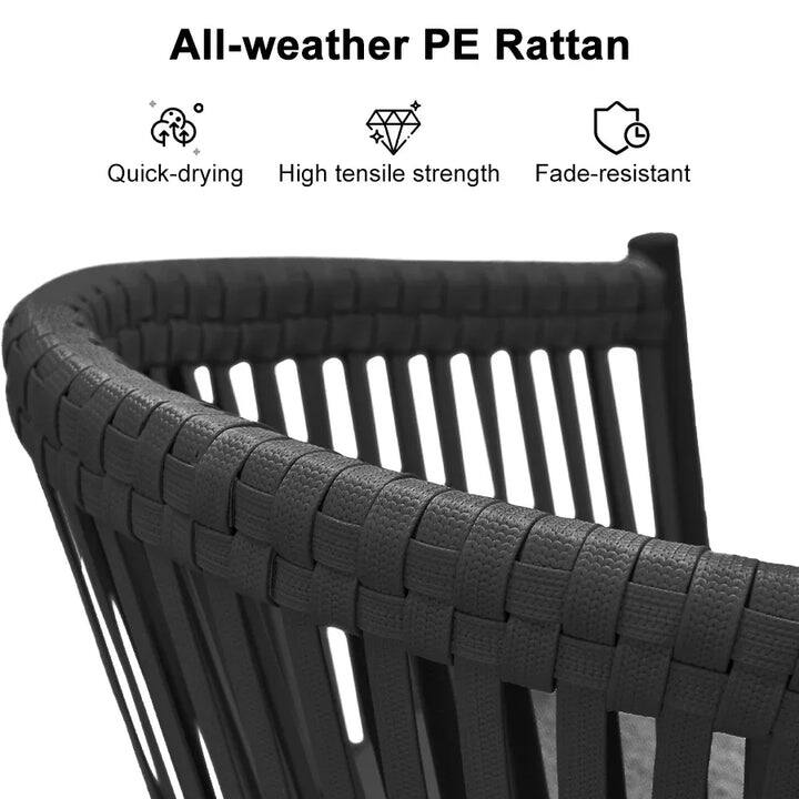 All-weather PE Rattan

- Quick-drying
- High tensile strength
- Fade-resistant