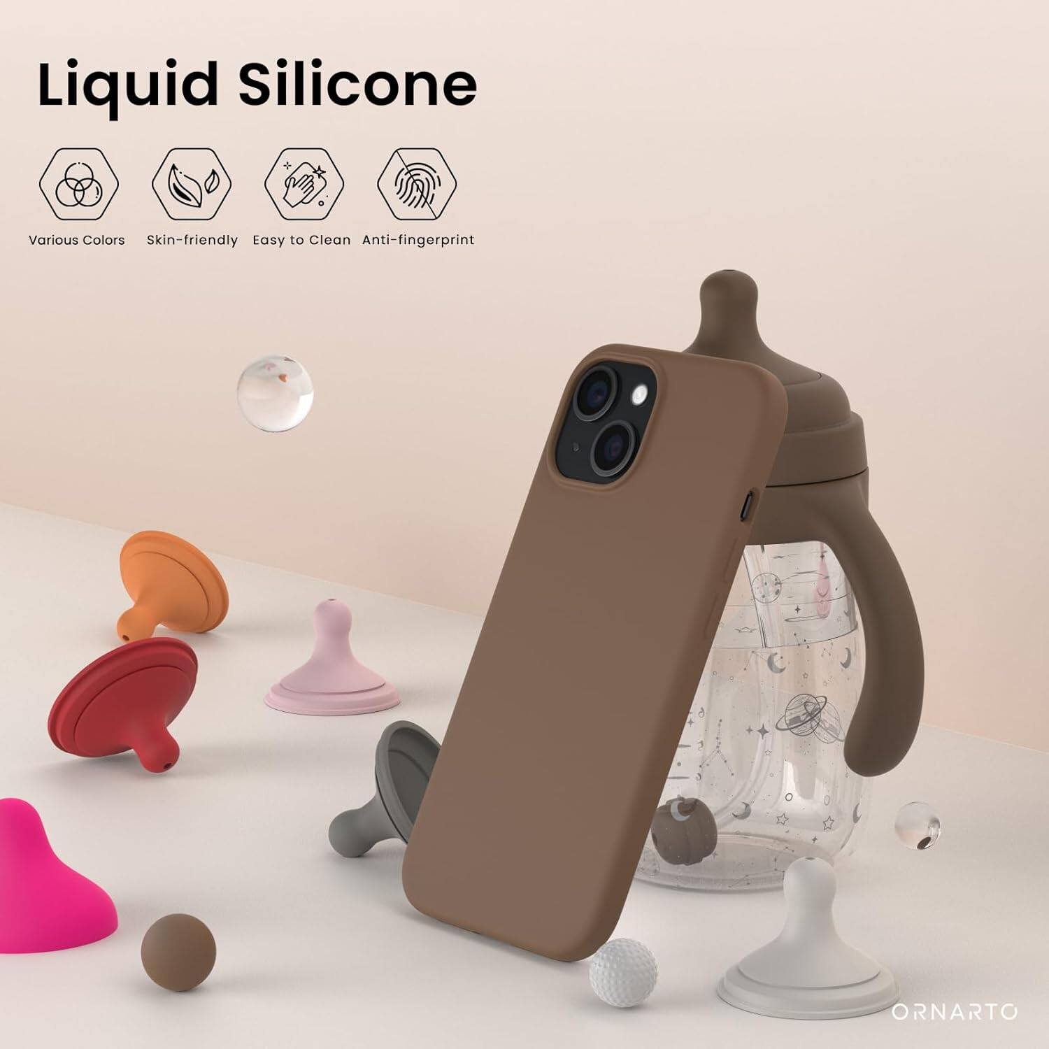 Liquid Silicone, Various Colors, Skin-friendly, Easy to Clean, Anti-fingerprint, ORNARTO