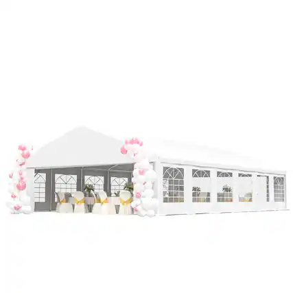 Front. Outsunny - x 39' Large Outdoor Carport Canopy Party Tent with Removable Protective Sidewalls & Windows - White.