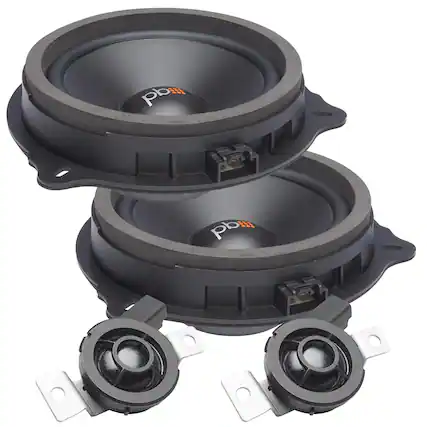 Front. Powerbass - PowerBass OE65C-FD - 6.5" Ford OEM Replacement Component Speakers - Pair - Black/Gray.