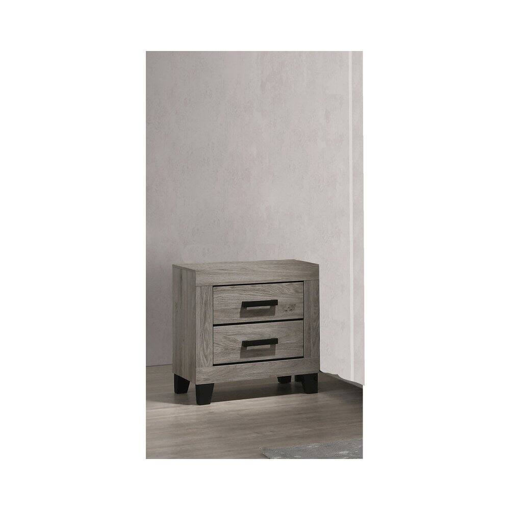 Alt View 1. Best Quality Furniture - Light grey 2-drawer bedroom nightstand - Gray.