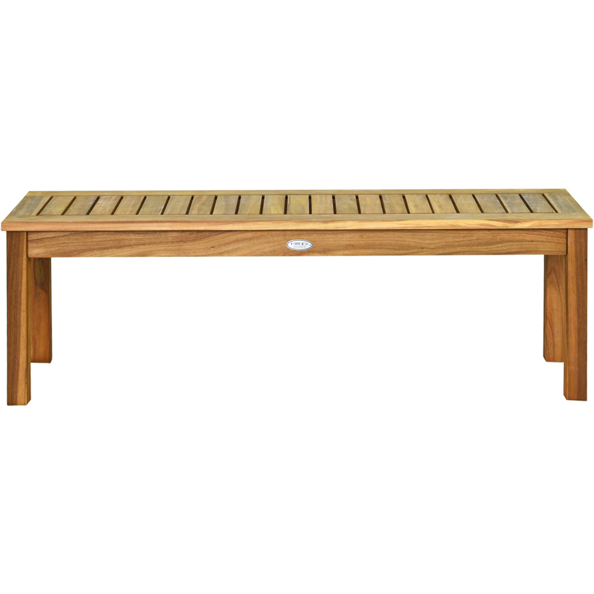 Alt View 3. Gymax - Gymax Patio Garden Acacia Wood Bench Dining Bench w/ Slatted Seat Indonesia Teak - Teak.