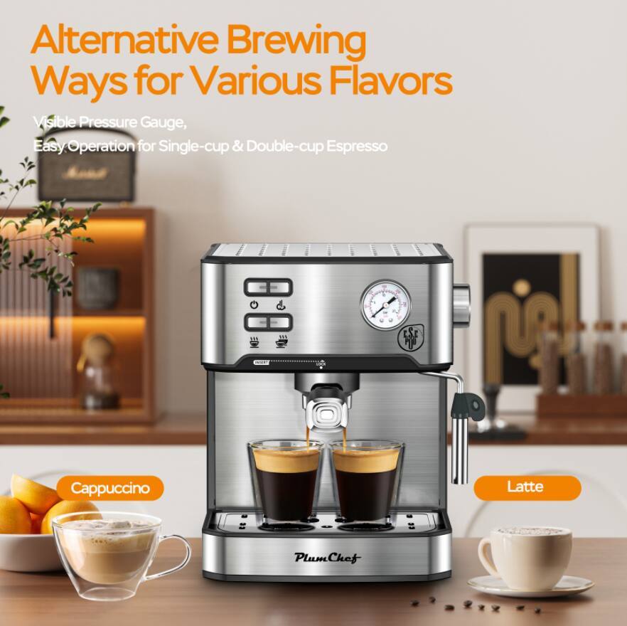 Aukfa 20 Bar Espresso Machine with Milk Frother, Single Double