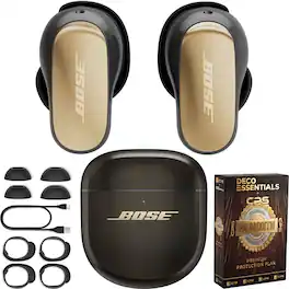 Bundle - Bose - QuietComfort Ultra Earbuds 2nd Gen Wireless ANC + 26-Month Extended Warranty Protection - Desert Gold