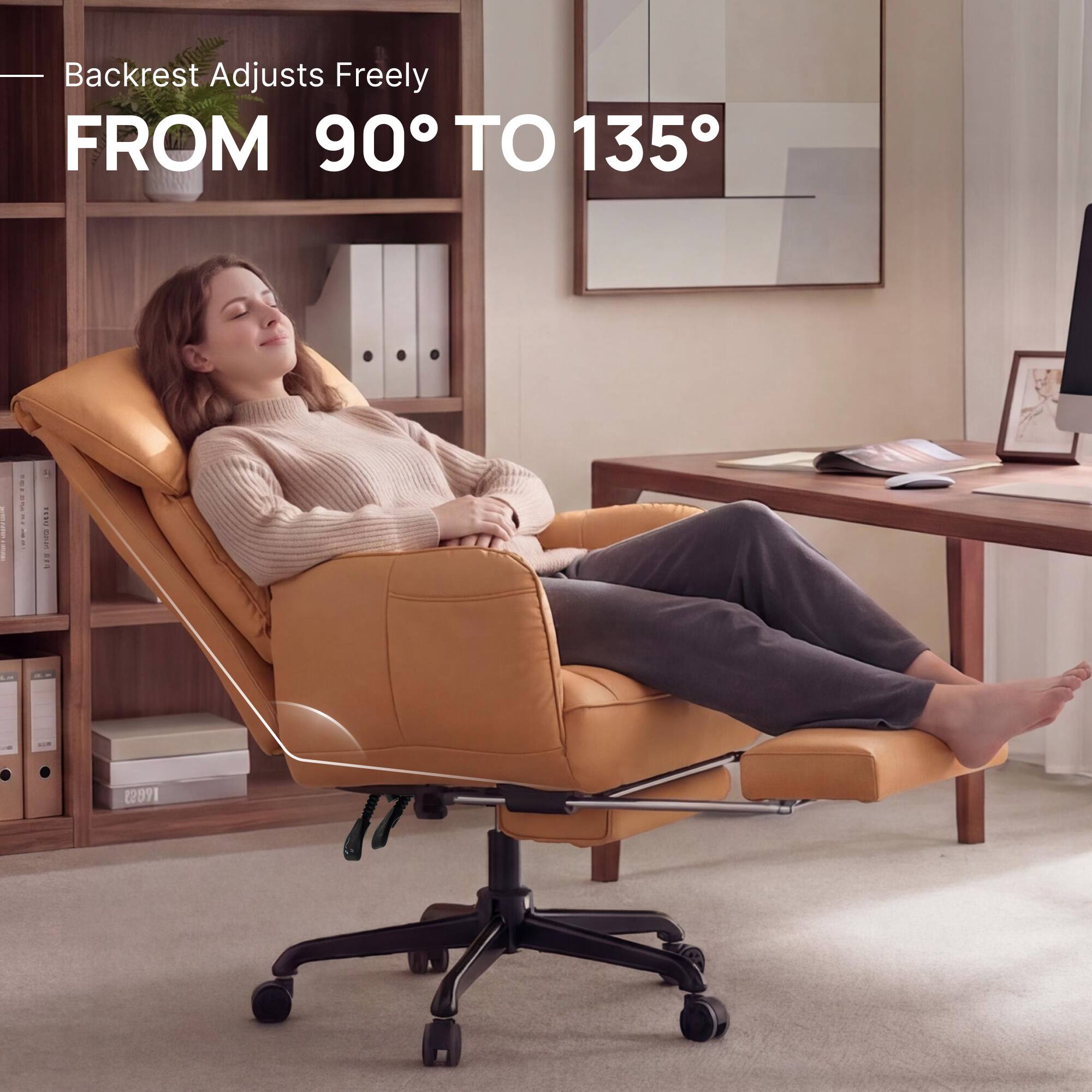 Dowinx Cross Legged Office Chair with Pivoting Armrests,Criss