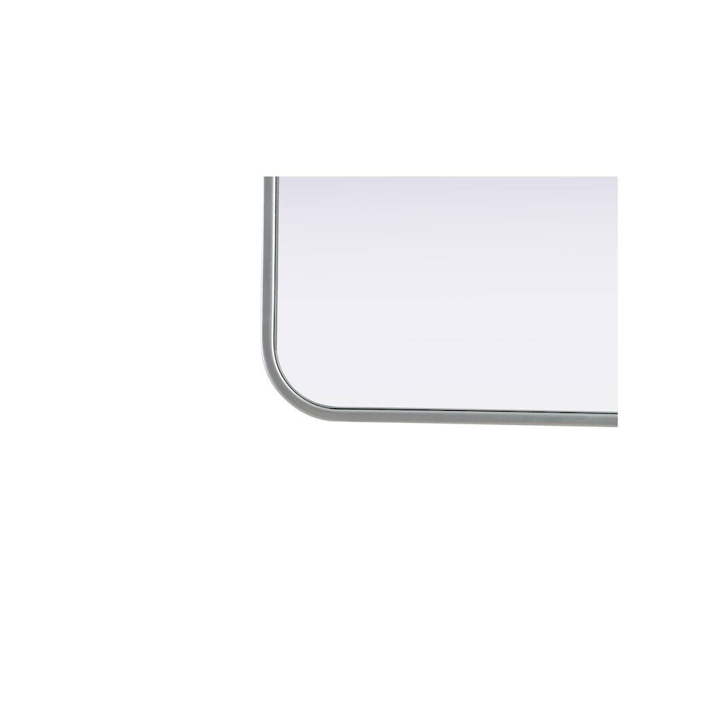 Back. Elegant Decor - Contour Metal Rectangle Mirror 20x30 in Silver - Silver.