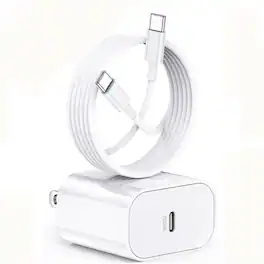 Kitcheniva - Premium USB-C to iPhone 20W PD Fast Charging Cable And Wall Charger For IPhone 16 Series 10Ft Pack 1