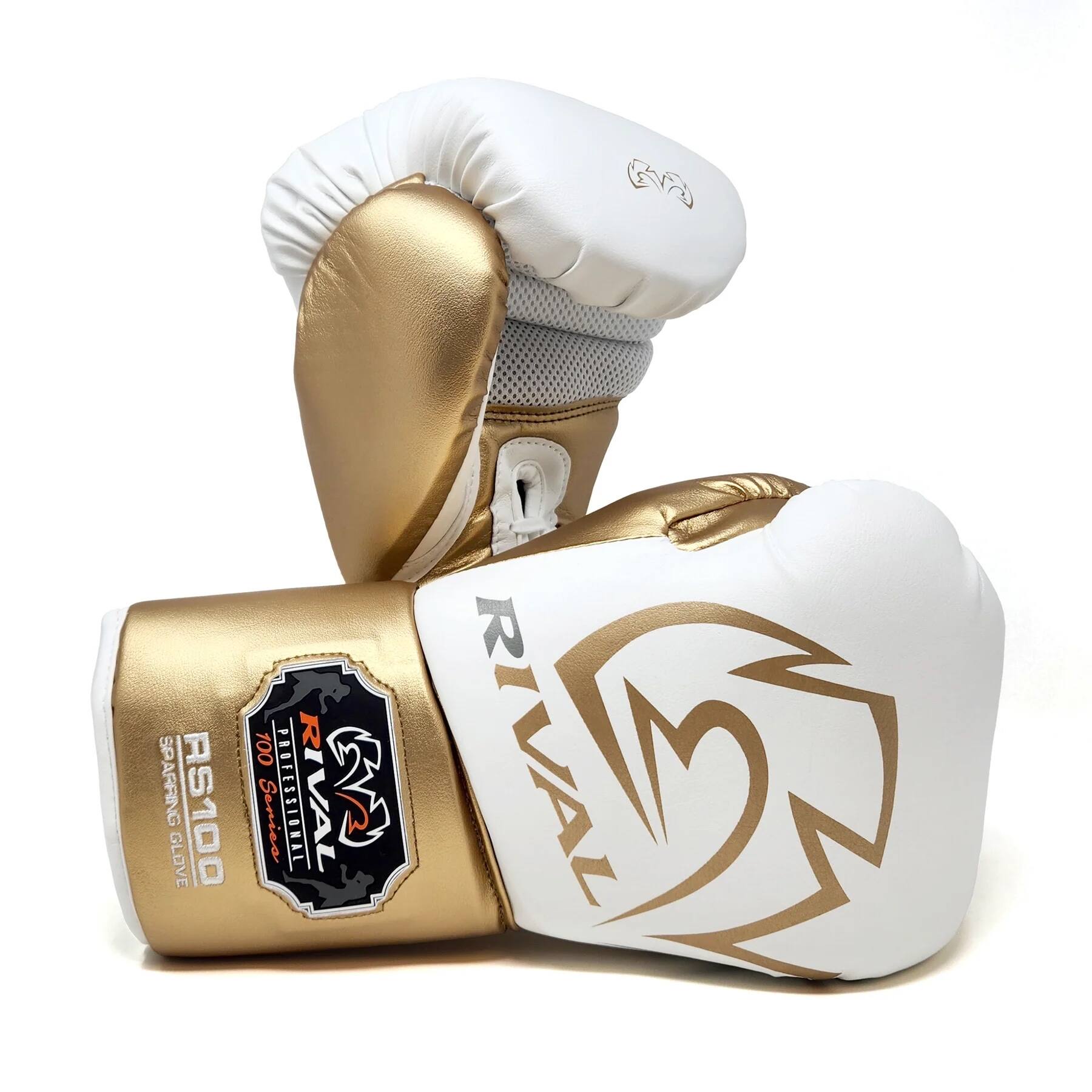 RIVAL - Boxing RS100 Pro Lace-Up Sparring Gloves - 18 oz. - White/Gold price history on PriceWatchPro