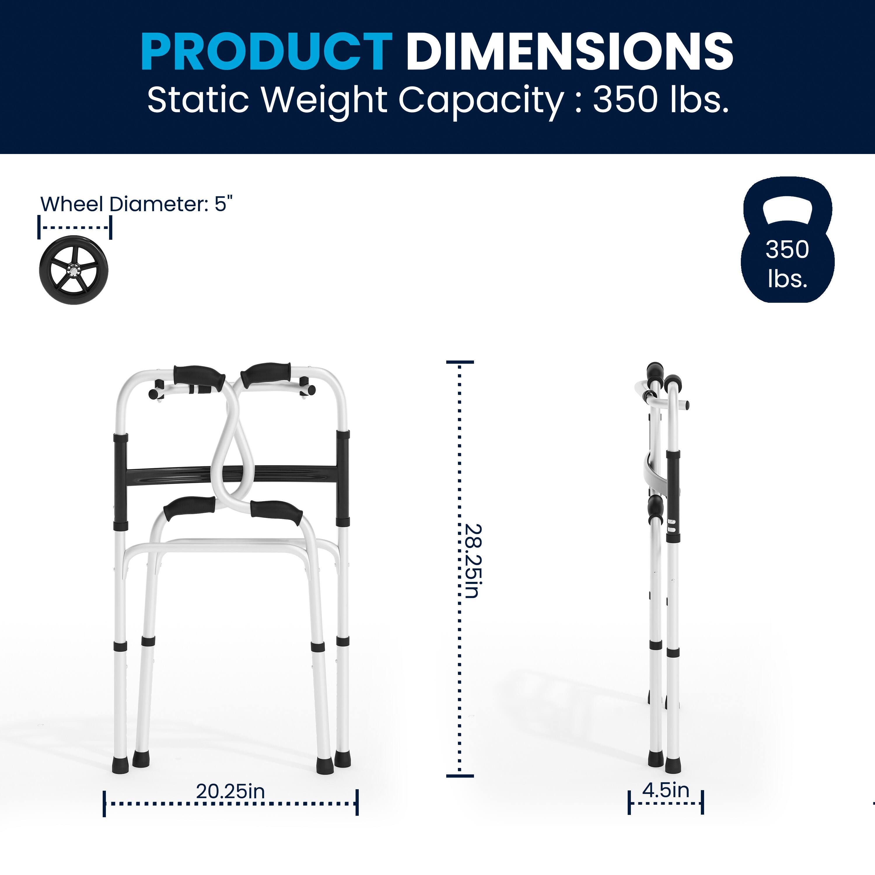 PRODUCT DIMENSIONS  
Static Weight Capacity: 350 lbs.  
Wheel Diameter: 5"  
28.25in  
20.25in  
4.5in