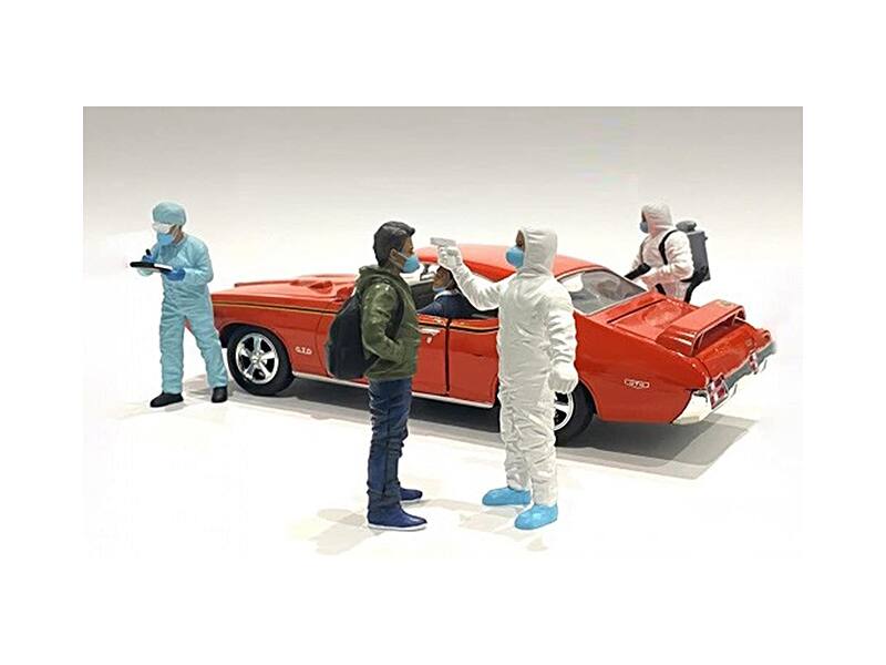 Alt View 2. American Diorama - Hazmat Crew 6 piece Figurine Set for 1/18 Scale Models by American Diorama.