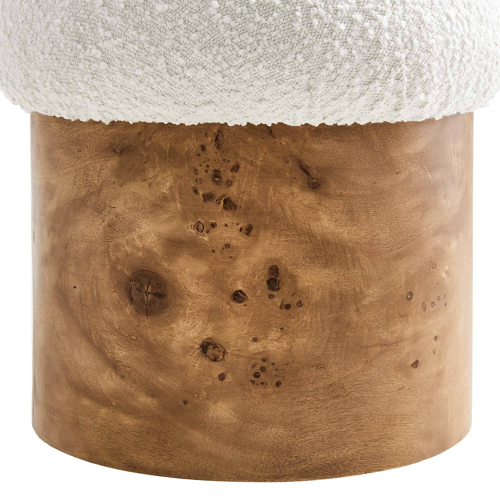 Alt View 7. Modway - Breeze Boucle Upholstered Ottoman by Modway - Ivory Burl.