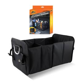 Armor All - Trunk Organizer for SUV & Car Storage, XL Heavy-Duty 8 Compartment Collapsable Waterproof Car Organizer - Black