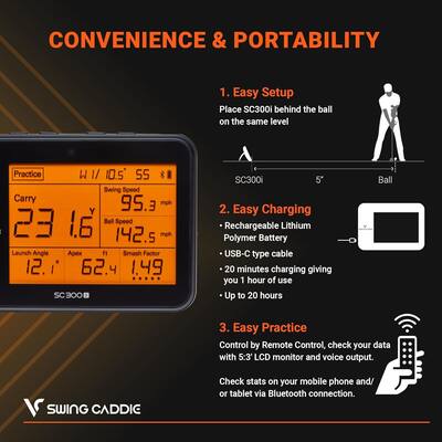 Test du voice caddie swing caddie SC300i, moniteur de lancement noir Test du voice caddie swing caddie SC300i, moniteur de lancement noir