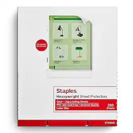 Staples - Heavyweight Sheet Protector, 8.5" x 11", 200/Box - Clear