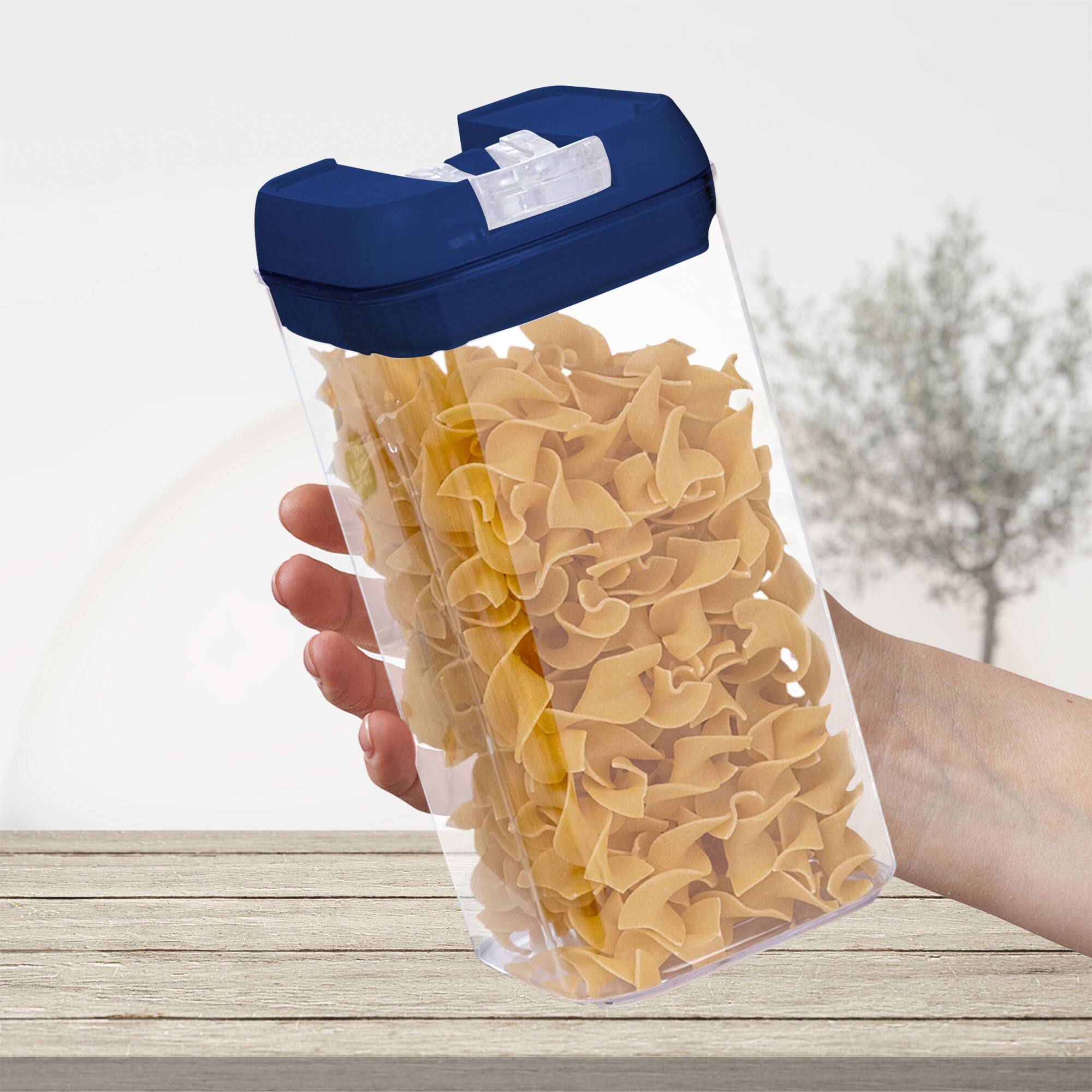 Alt View 1. Cheer Collection - 1.2-Liter Airtight Pantry Food Storage Containers with Secure Flip-Top Lids, 6-Pack, Navy Blue - Navy.