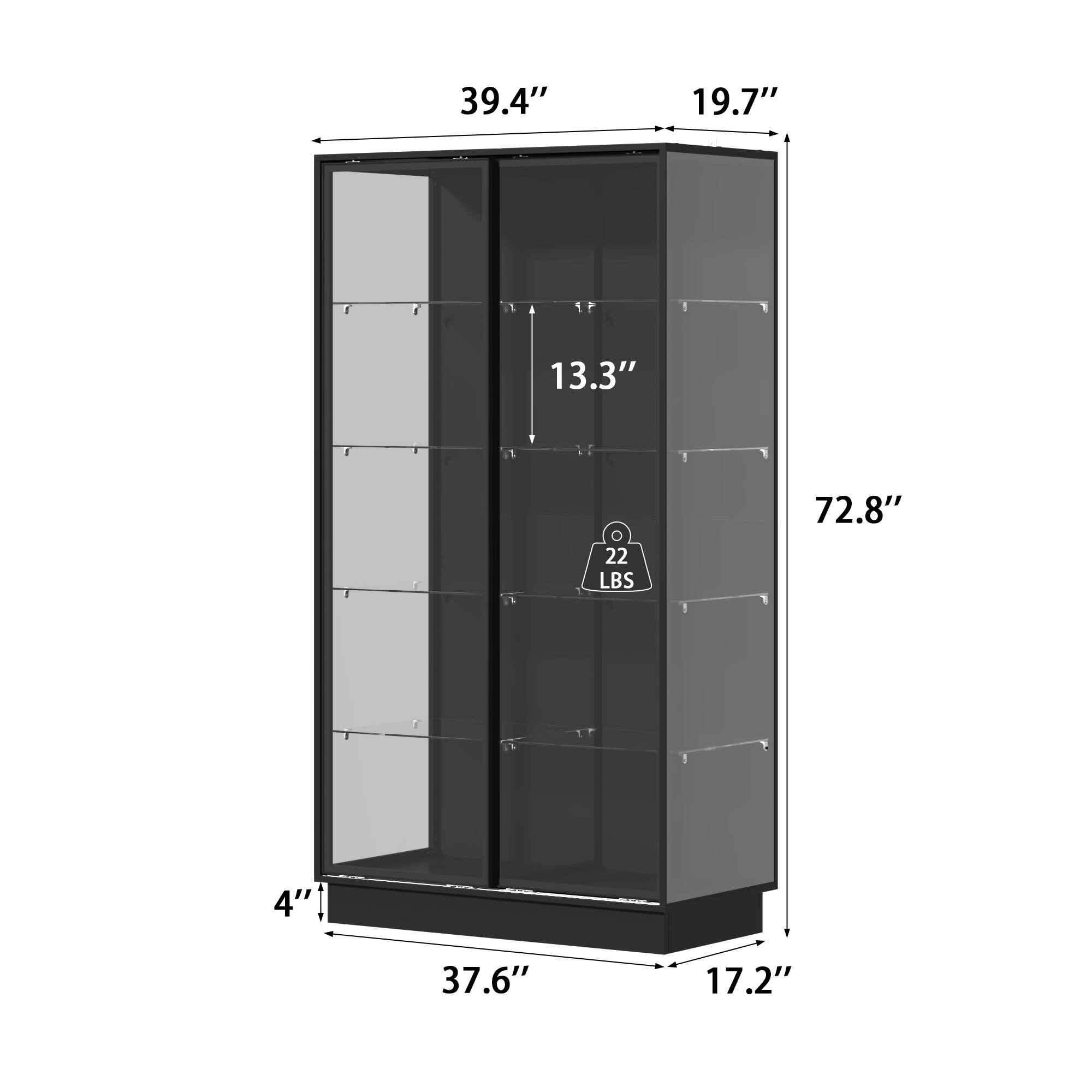 39.4" 19.7" 13.3" 22 LBS 72.8" 4" 37.6" 17.2"