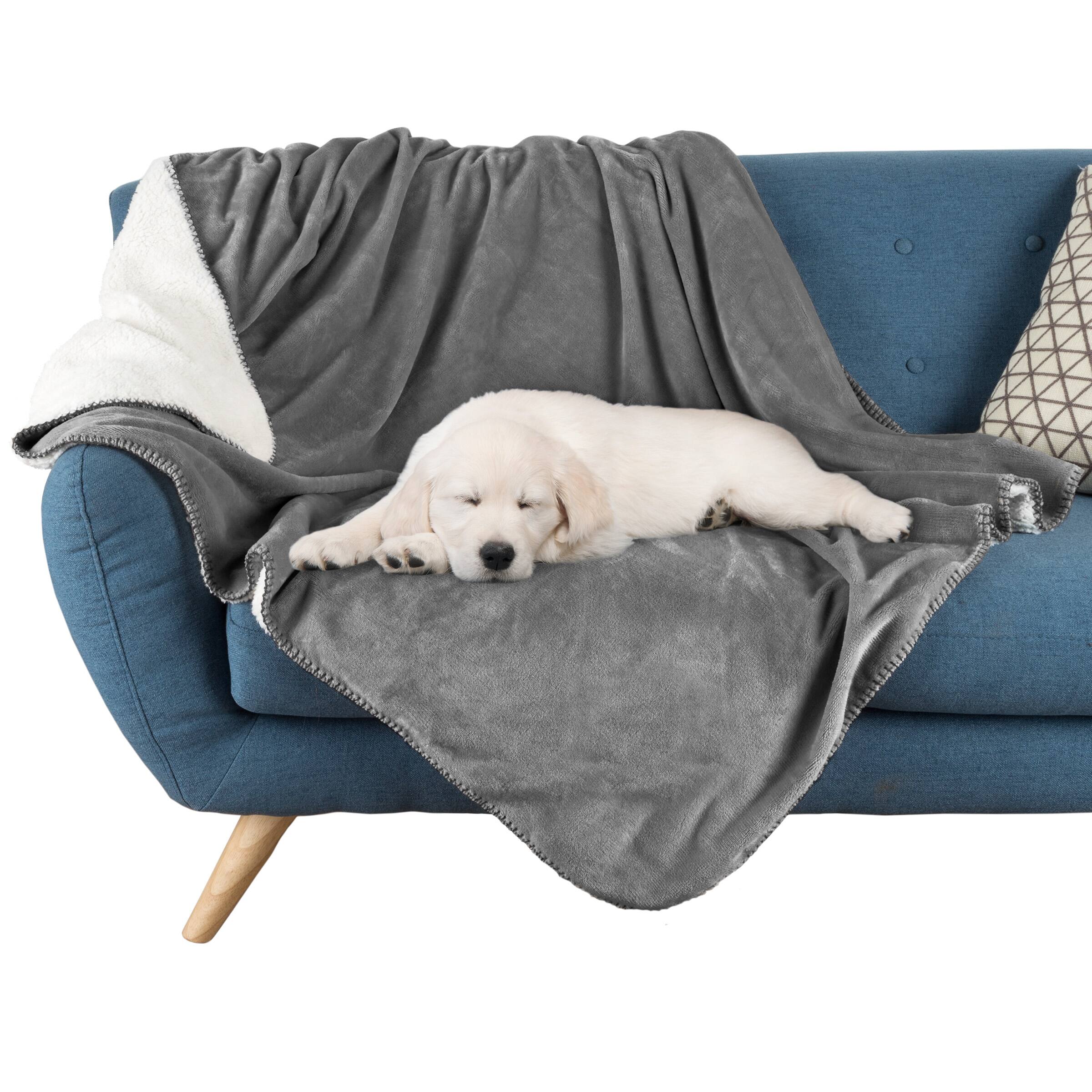 Back. PetMaker - 60x80in Water-Resistant Dog Blanket - Gray.