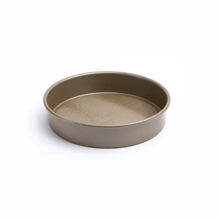 Front. Cuisipro - 9.5 x 2-Inch Round Steel Nonstick Baking and Cake Pan - Brown.