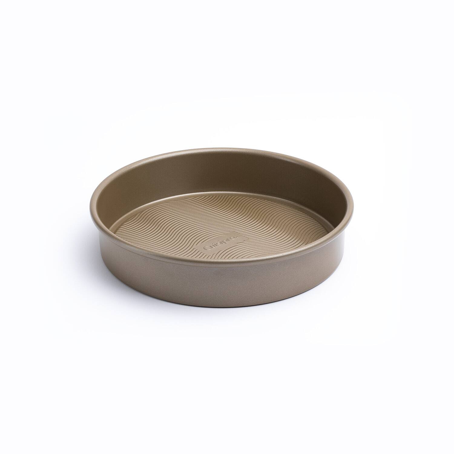 Front. Cuisipro - 9.5 x 2-Inch Round Steel Nonstick Baking and Cake Pan - Brown.