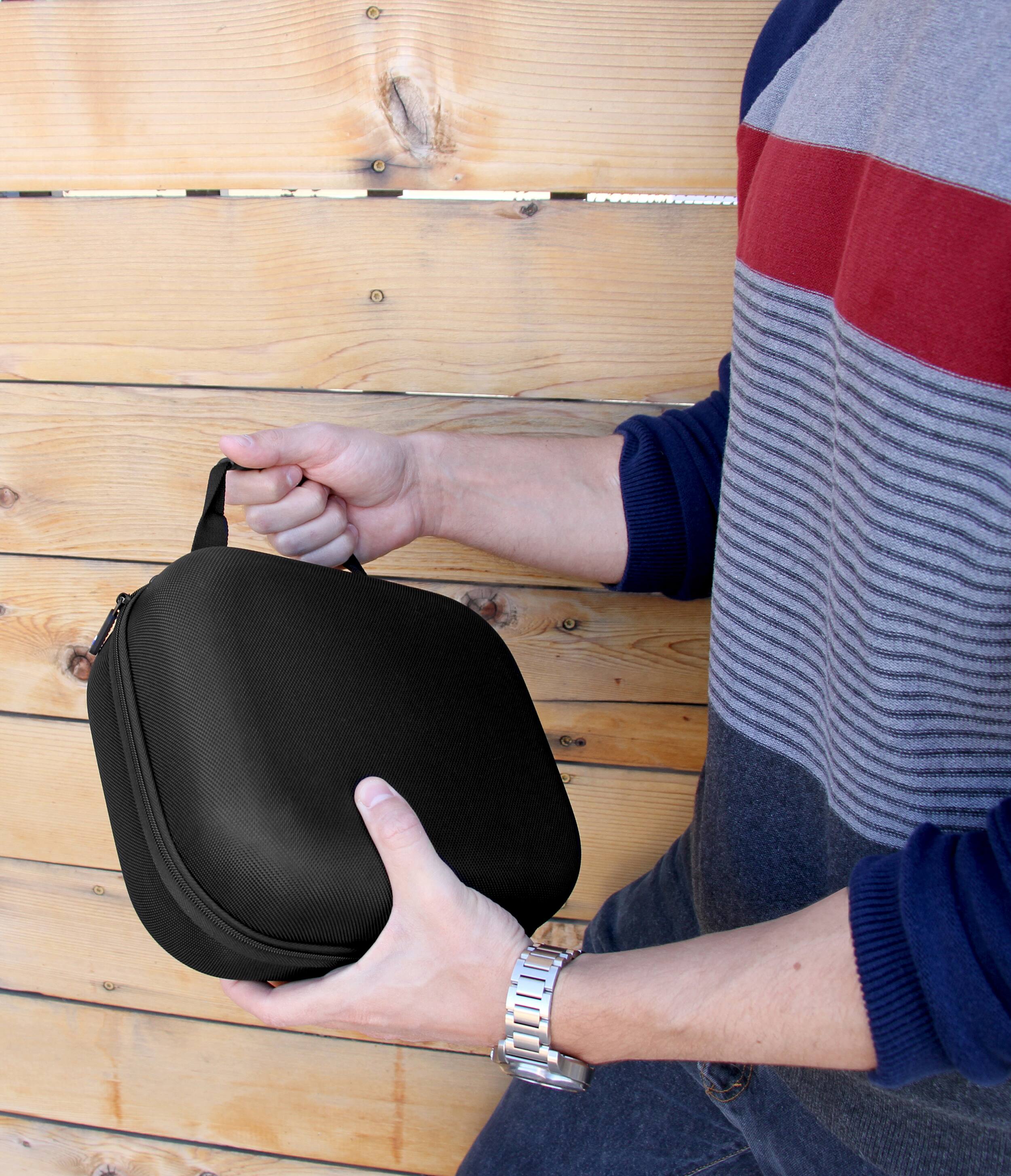 Angle. CASEMATIX - Carrying Case fits MAONO P2 Hybrid USB Audio Interface – Storage Case for Recording, Podcast & Streaming Equipment.